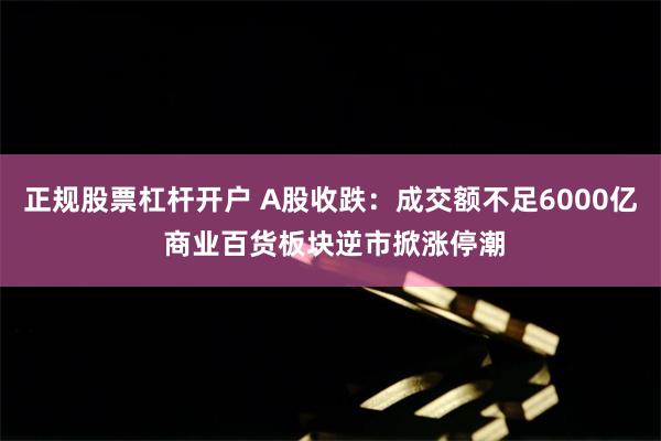 正规股票杠杆开户 A股收跌：成交额不足6000亿 商业百货板块逆市掀涨停潮