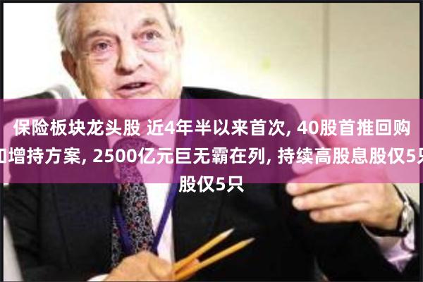 保险板块龙头股 近4年半以来首次, 40股首推回购和增持方案, 2500亿元巨无霸在列, 持续高股息股仅5只