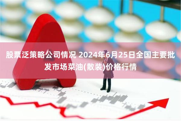 股票泛策略公司情况 2024年6月25日全国主要批发市场菜油(散装)价格行情