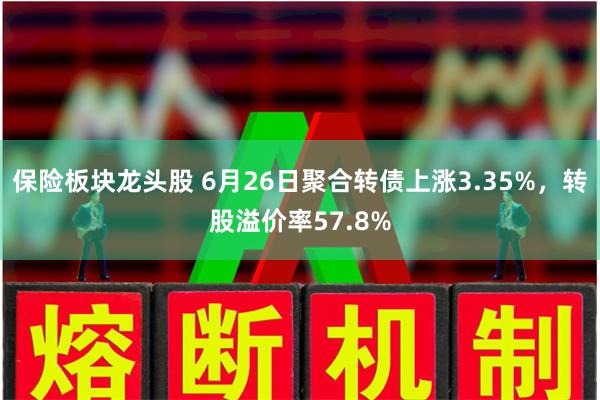 保险板块龙头股 6月26日聚合转债上涨3.35%，转股溢价率57.8%