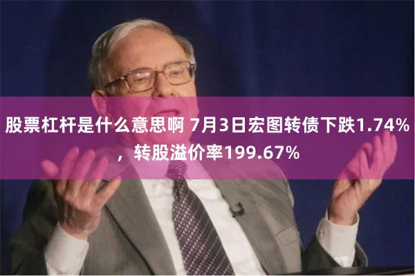 股票杠杆是什么意思啊 7月3日宏图转债下跌1.74%，转股溢价率199.67%