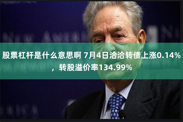 股票杠杆是什么意思啊 7月4日洽洽转债上涨0.14%，转股溢价率134.99%