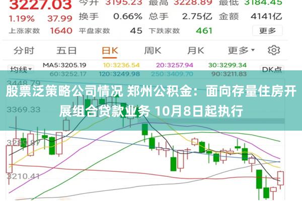 股票泛策略公司情况 郑州公积金：面向存量住房开展组合贷款业务 10月8日起执行